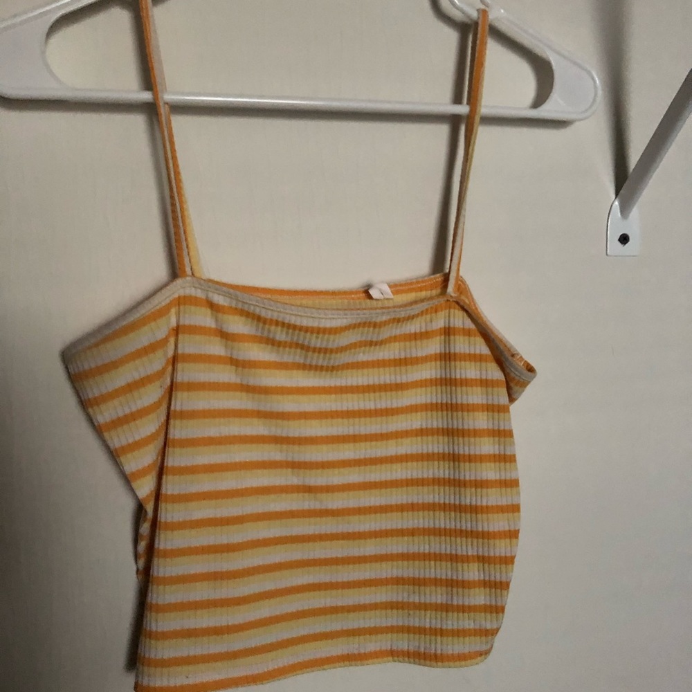 Yellow cropped tank top PACSUN